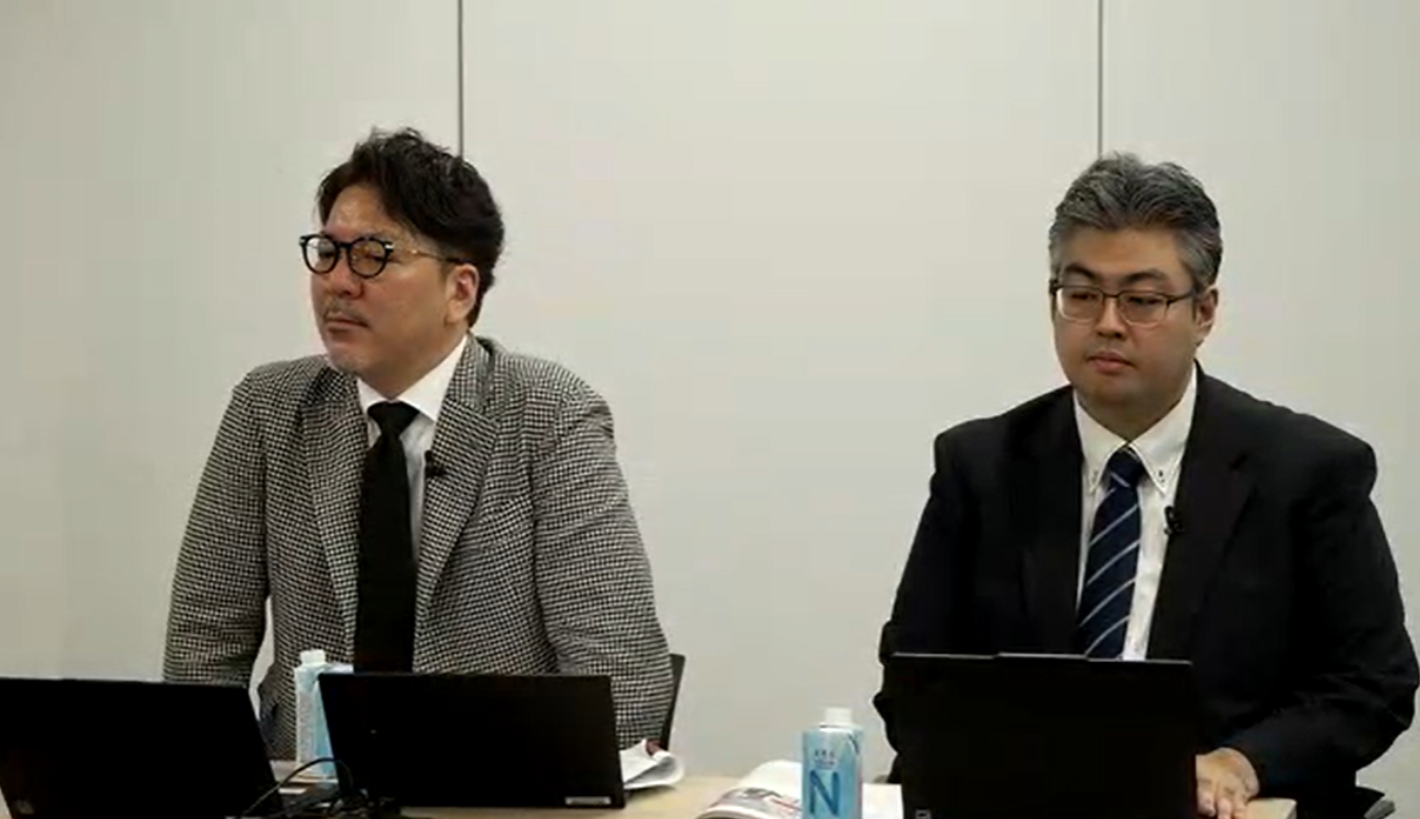 PwC Japanグループチーフ・AI・オフィサー兼データ & AIリーダー 藤川琢哉氏（左）PwCコンサルティング　マネージャー　塩原 翔太氏（右）