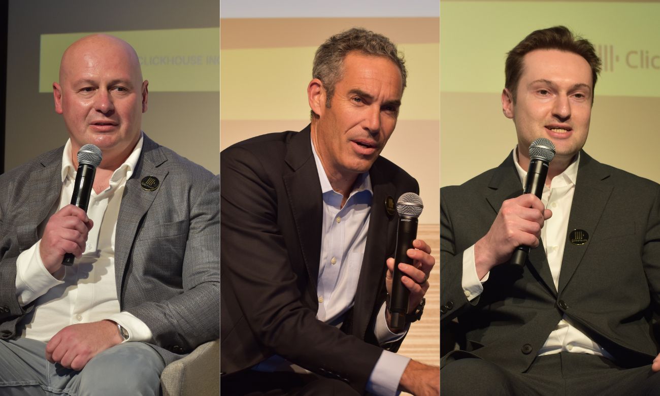 （左から）ClickHouse Inc. President of Product ＆ Engineering ユーリ・イズライレフスキー（Yury Izrailevsky）氏／CEO アーロン・カッツ（Aaron Katz）氏／CTO アレクセイ・ミロヴィドフ（Alexey Milovidov）氏